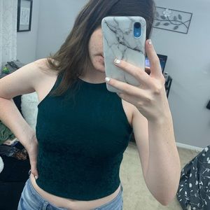 Dark teal fitted top